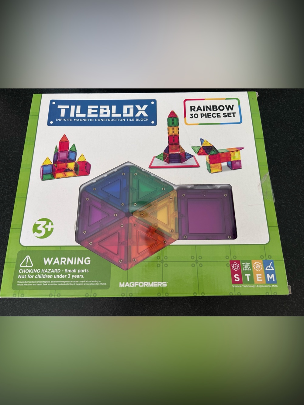 Magnatiles Tileblox Magnetic Construction Set - Multicolor (30 Piece)